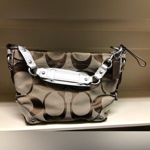 Coach Signature Carly Hobo Monogram Canvas Bag
